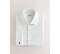 Next Camicia testurizzata con doppio polsino in cotone Signature 100% 16in Bianco