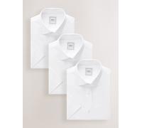 Next Camicie eleganti a maniche corte di facile manutenzione, confezione da 3 16in Bianco