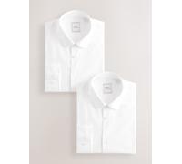 Next Camicie eleganti a maniche lunghe con polsino singolo, facili da lavare, confezione da 2 165in Bianco