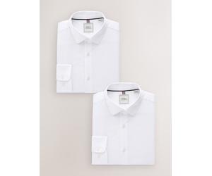 Next Camicie eleganti Vestibilità slim con polsino singolo, facili da pulire, confezione da 2 145in Bianco