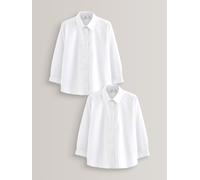 Next Camicie scolastiche formali a maniche lunghe per ragazze (2 pacco) (3-18anni) 140146cm Bianco