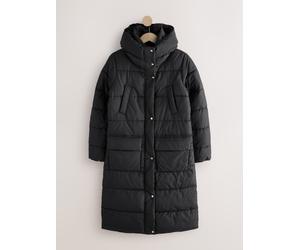 Next Cappotto lungo imbottito con cappuccio Antipioggia. 44 Nero