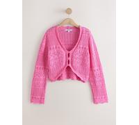 next Cardigan a taglio corto a maniche larghe in cotone traforato 100% xlarge rosa