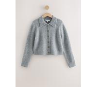 Next Cardigan con collo lavorato a maglia in lana Grigio