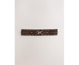 Next Cintura corsetto larga con borchie Marrone