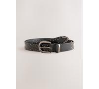 Next Cintura in pelle con borchie medium Nero