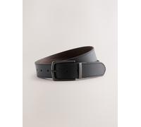 Next Cintura reversibile in pelle zigrinata large Nero