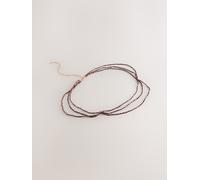 Next Cintura sottile con perline a strati metallizzati large Marrone
