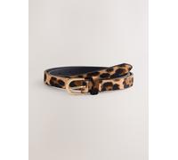 Next Cintura sottile in pelle con peli medium animal