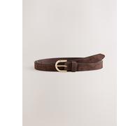 Next Cintura sottile in pelle scamosciata large Marrone