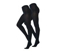 next Donna Confezione da 2 Caldi Collant Lavorati A Mano Blu Navy L