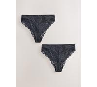 Next Confezione da 2 slip in pizzo 48 Nero