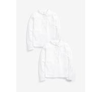 Next Confezione da 2 Top scolastici a maniche lunghe in cotone per Bambine (3-16yrs) 158164cm Bianco