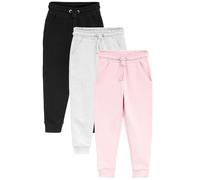NEXT Confezione da 3 Pantaloni da Jogging Regular in Morbido Jersey Rosa/Grigio/Nero 4 Anni