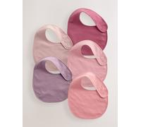 NEXT Bambina Confezione da 5 bavaglini per neonati in 100% cotone Pink Plain one size