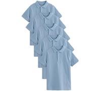 NEXT Confezione da 5 Polo a Maniche Corte per la Scuola in 100% Cotone Blu 12 Anni
