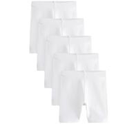 NEXT Confezione da 5 Shorts Ciclista Elasticizzati in Misto Cotone più Lunghi Bianco 4 Anni