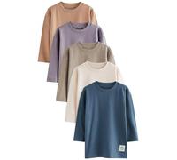 NEXT Confezione da 5 T-Shirt Tinta Unita a Maniche Lunghe in 100% Cotone Multi 3 Anni