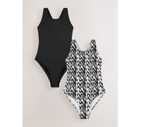 Next Costume da bagno con collo alto 2 confezione 50 Nero
