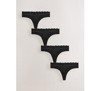 Next Cotone e Pizzo Slip 4 Confezione 40 Nero