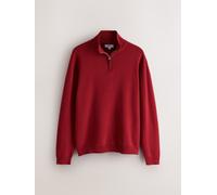 Next Cotton Blend Quarter Zip Jumper large rosso