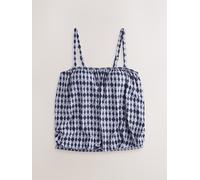 Next Cream/Navy Geometric Blouson Tankini Top 36 blu