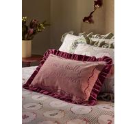 Next Cuscino con volant e slogan natalizio Holly Jolly Christmas 30 X 50cm rosa