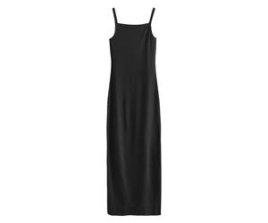 NEXT Donne Abito Maxi a Costine con Spalline Nero L