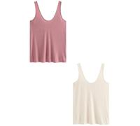 NEXT Donne Confezione da 2 Canotte Ampie a Coste con Scollo Rotondo