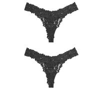 NEXT Donne Confezione da 2 Perizomi Ultimate Comfort in Pizzo Nero 40