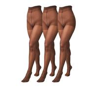 NEXT Donne Confezione da 3 paia di collant velati lucidi 20 denari Coffee S