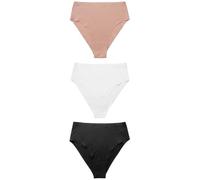 NEXT Donne Confezione da 3 Slip Comodi e sgambati a Vita Alta Che Non segnano Nero/Bianco/Pralina Nude 44