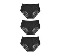 NEXT Donne Confezione da 3 Slip Midi con Retro in Pizzo Che Non lasciano Il Segno Nero 44