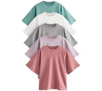 NEXT Donne Confezione da 5 T-Shirt squadrate in 100% Cotone a Manica Corta Multi M