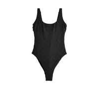 NEXT Donne Costume da Bagno Contenitivo con Scollo Rotondo Black Textured 44