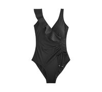 NEXT Donne Costume Intero Modellante con Ruches Incrociate Nero 48
