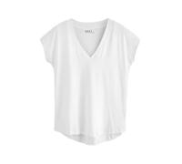 NEXT Donne T-Shirt con Scollo a V e Maniche ad Aletta Bianco M
