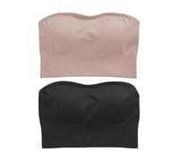 NEXT Donne Ultimate Comfort - Confezione da 2 Reggiseni a Fascia Senza Cuciture Black/Light Pink L