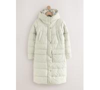 next Ecru Cream Shower Resistant Padded Hooded Longline Coat 42petite Bianco