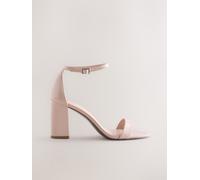 Next Faux Leather Block Heel Sandals carne
