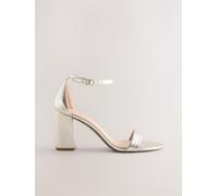 Next Faux Leather Block Heel Sandals eu42 Oro