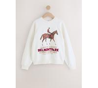 Next Felpa con Girocollo grafica medium crema