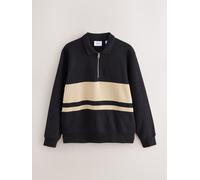 Next Felpa polo morbida con zip sul retro Nero
