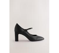 Next Forever Comfort Faux Suede Round Toe Mary Jane Block Court Heels eu39 Nero
