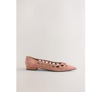 Next Forever Comfort Suede Leather Point Toe Cutout Shoes eu37 rosa