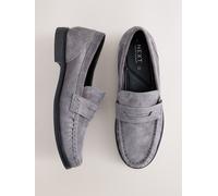 Next Forever Comfort Suede Leather Ruched Saddle Loafers eu37 Grigio