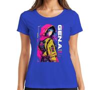 Next Generation Cybernetic Unit Japan Y2K - Maglietta da donna, Blu, M