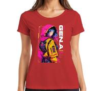 Next Generation Cybernetic Unit Japan Y2K - Maglietta da donna, Colore: rosso, 3XL