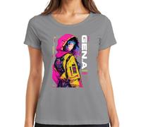 Next Generation Cybernetic Unit Japan Y2K - Maglietta da donna, grigio., M