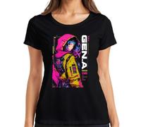 Next Generation Cybernetic Unit Japan Y2K - Maglietta da donna, Nero , XL